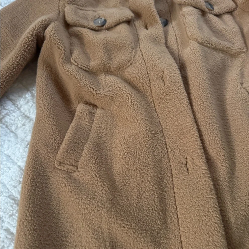 C&C California Teddy Sherpa Coat – Camel Brown – Longline - Picture 2 of 8